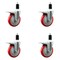 Service Caster 5'' SS Red Poly Swivel 1-3/8'' Expanding Stem Caster Set Total Lock Brake, 4PK SCC-SSEXTTL20S514-PPUB-RED-138-4 - alternate 1